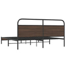 vidaXL barna tölgy színű fém ágykeret matrac nélkül 193 x 203 cm