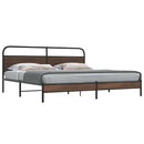 vidaXL barna tölgy színű fém ágykeret matrac nélkül 193 x 203 cm