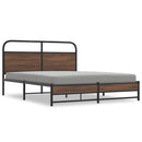 vidaXL barna tölgy színű fém ágykeret matrac nélkül 160 x 200 cm