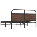 vidaXL barna tölgy színű fém ágykeret matrac nélkül 160 x 200 cm