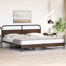 vidaXL barna tölgy színű fém ágykeret matrac nélkül 180 x 200 cm