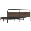 vidaXL barna tölgy színű fém ágykeret matrac nélkül 180 x 200 cm