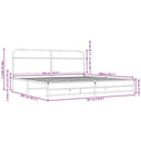vidaXL barna tölgy színű fém ágykeret matrac nélkül 180 x 200 cm