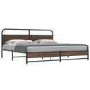 vidaXL barna tölgy színű fém ágykeret matrac nélkül 180 x 200 cm