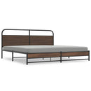 vidaXL barna tölgy színű fém ágykeret matrac nélkül 183 x 213 cm
