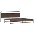 vidaXL barna tölgy színű fém ágykeret matrac nélkül 183 x 213 cm