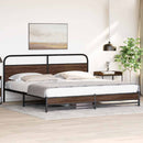 vidaXL barna tölgy színű fém ágykeret matrac nélkül 183 x 213 cm