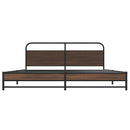 vidaXL barna tölgy színű fém ágykeret matrac nélkül 183 x 213 cm