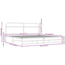 vidaXL barna tölgy színű fém ágykeret matrac nélkül 183 x 213 cm