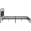 vidaXL barna tölgy színű fém ágykeret matrac nélkül 193 x 203 cm