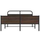 vidaXL barna tölgy színű fém ágykeret matrac nélkül 150 x 200 cm