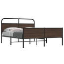 vidaXL barna tölgy színű fém ágykeret matrac nélkül 150 x 200 cm
