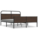 vidaXL barna tölgy színű fém ágykeret matrac nélkül 160 x 200 cm