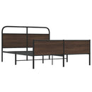 vidaXL barna tölgy színű fém ágykeret matrac nélkül 160 x 200 cm