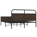 vidaXL barna tölgy színű fém ágykeret matrac nélkül 160 x 200 cm