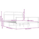 vidaXL barna tölgy színű fém ágykeret matrac nélkül 160 x 200 cm