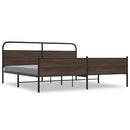 vidaXL barna tölgy színű fém ágykeret matrac nélkül 180 x 200 cm