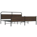 vidaXL barna tölgy színű fém ágykeret matrac nélkül 180 x 200 cm