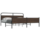 vidaXL barna tölgy színű fém ágykeret matrac nélkül 180 x 200 cm