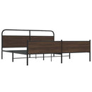 vidaXL barna tölgy színű fém ágykeret matrac nélkül 183 x 213 cm