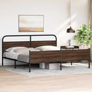 vidaXL barna tölgy színű fém ágykeret matrac nélkül 183 x 213 cm