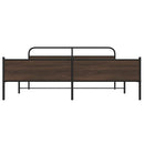vidaXL barna tölgy színű fém ágykeret matrac nélkül 183 x 213 cm