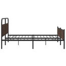 vidaXL barna tölgy színű fém ágykeret matrac nélkül 183 x 213 cm