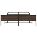 vidaXL barna tölgy színű fém ágykeret matrac nélkül 193 x 203 cm
