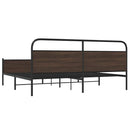 vidaXL barna tölgy színű fém ágykeret matrac nélkül 193 x 203 cm