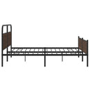 vidaXL barna tölgy színű fém ágykeret matrac nélkül 200 x 200 cm