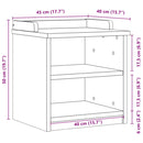 vidaXL SANDNES tömör fenyőfa előszobapad 45x40x50 cm