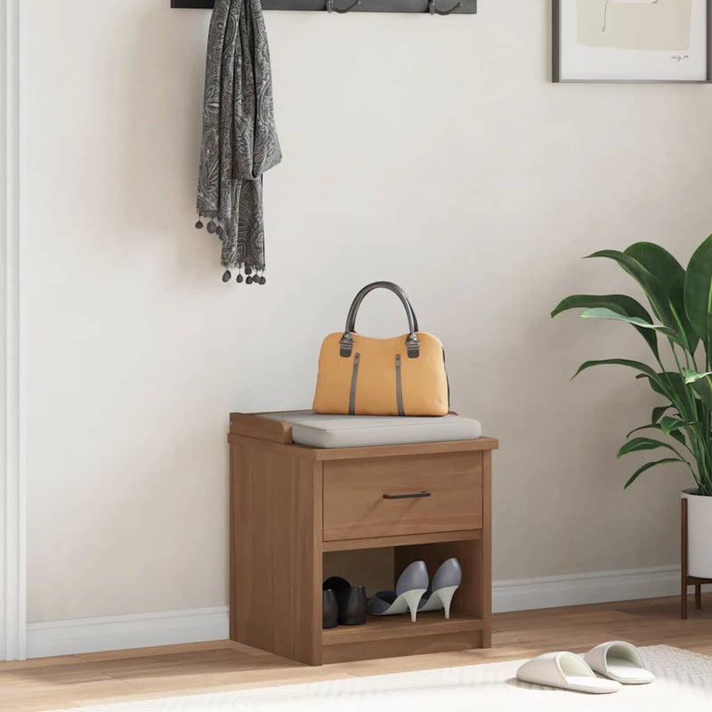 vidaXL SANDNES tömör fenyőfa előszobapad 45x40x50 cm