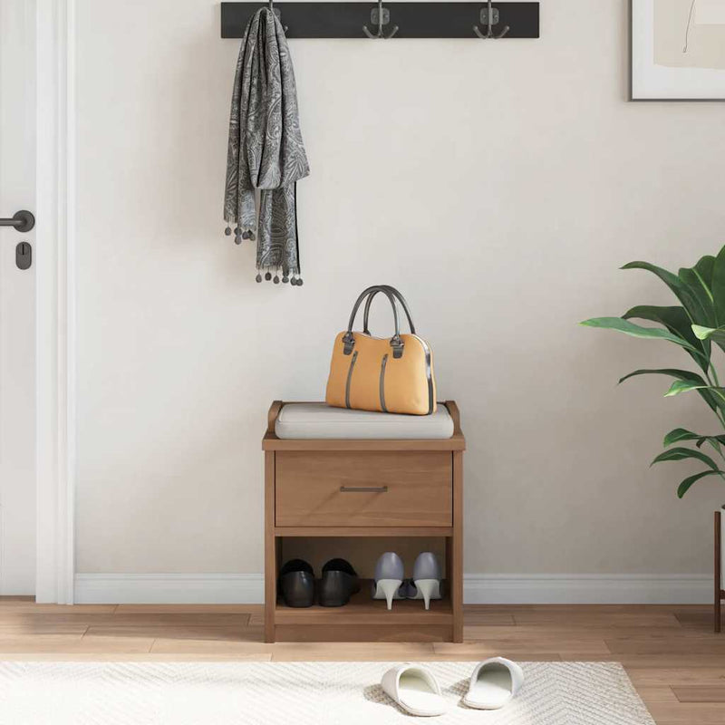 vidaXL SANDNES tömör fenyőfa előszobapad 45x40x50 cm