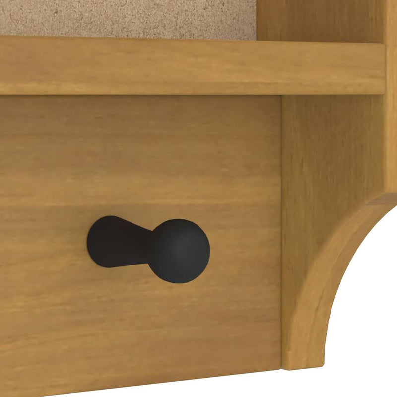 vidaXL SANDNES tömör fenyőfa falra szerelt kabátállvány 45x12x35 cm