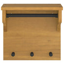 vidaXL SANDNES tömör fenyőfa falra szerelt kabátállvány 43x30x42 cm