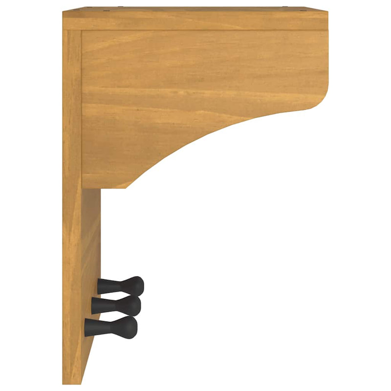 vidaXL SANDNES tömör fenyőfa falra szerelt kabátállvány 43x30x42 cm