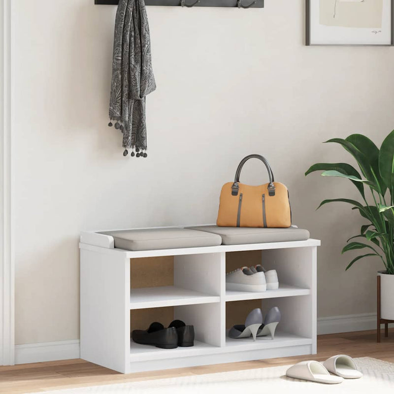 vidaXL SANDNES fehér tömör fenyőfa előszobapad 87x40x50 cm