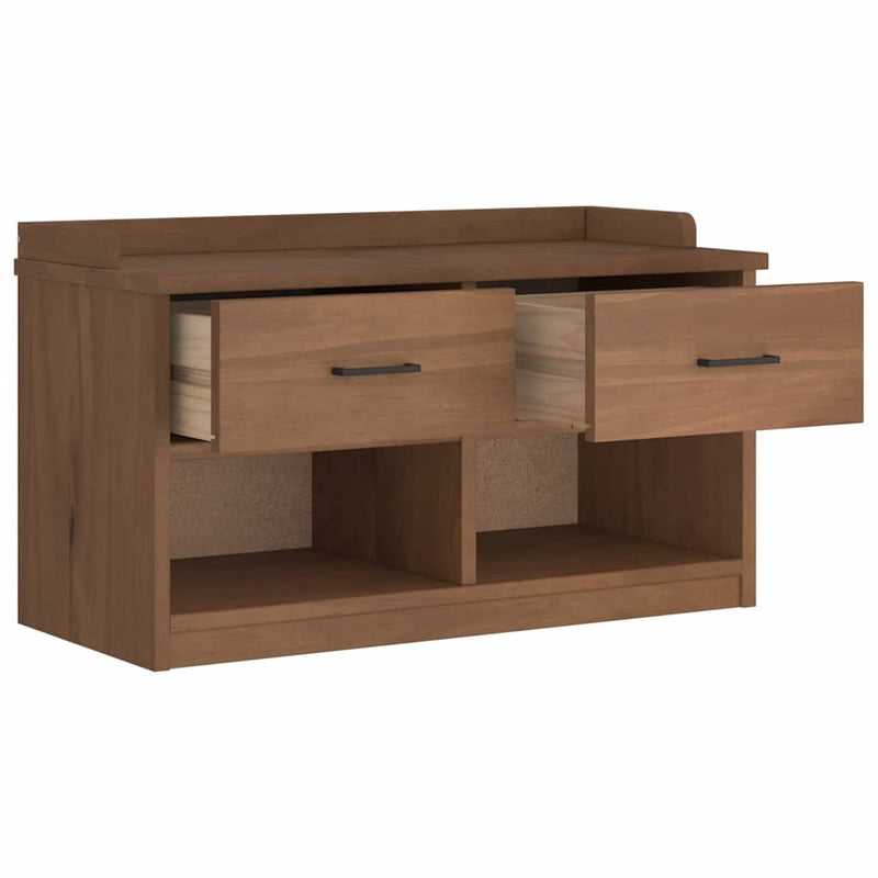 vidaXL SANDNES tömör fenyőfa előszobapad 87x40x50 cm