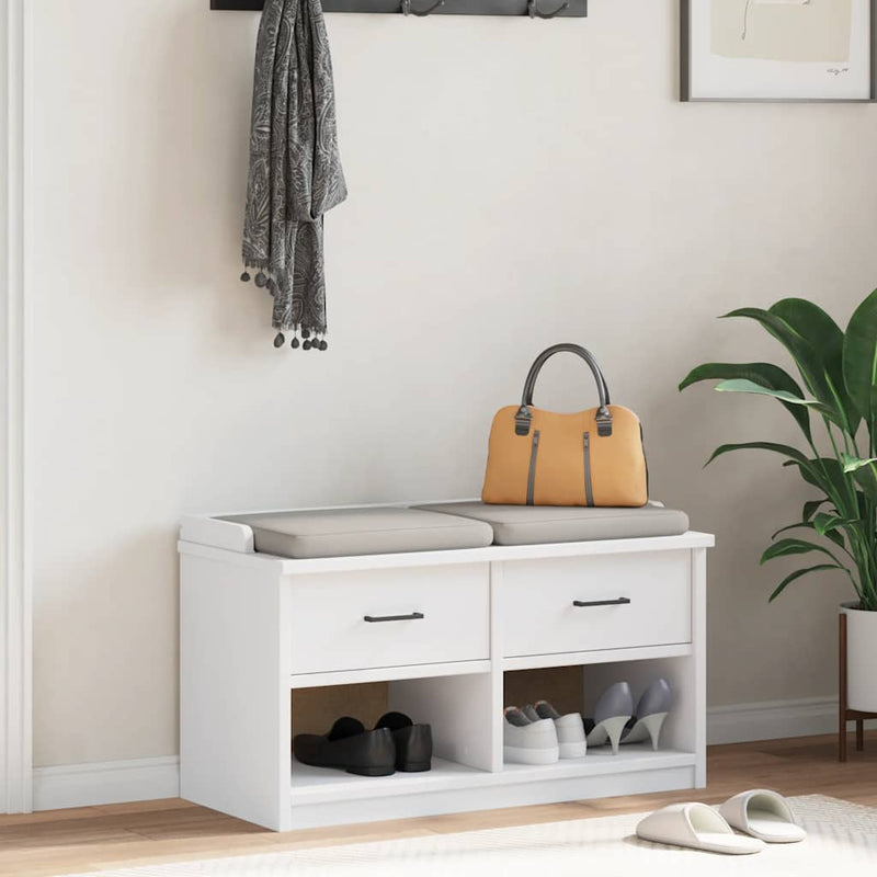 vidaXL SANDNES fehér tömör fenyőfa előszobapad 87x40x50 cm