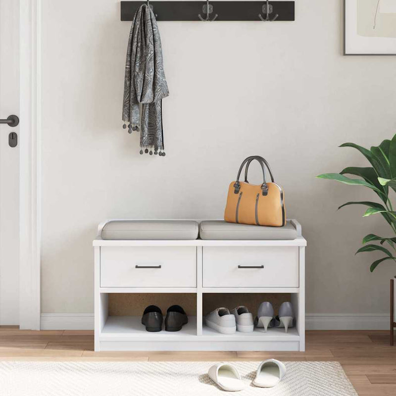 vidaXL SANDNES fehér tömör fenyőfa előszobapad 87x40x50 cm