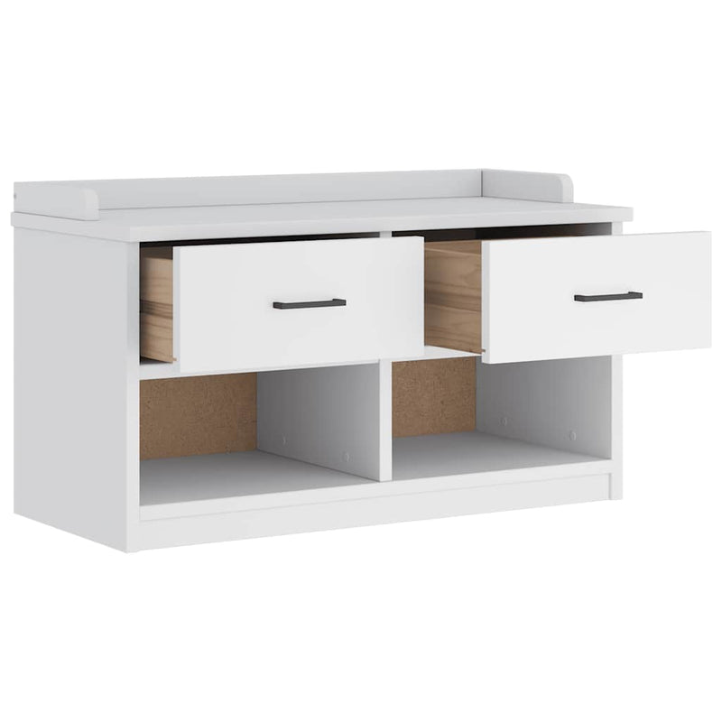 vidaXL SANDNES fehér tömör fenyőfa előszobapad 87x40x50 cm
