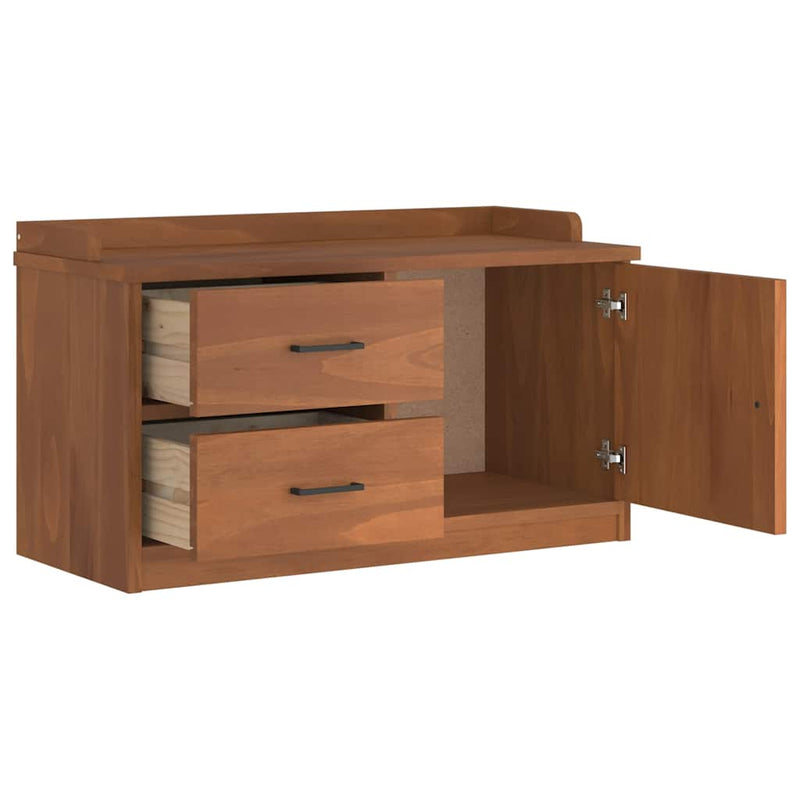 vidaXL SANDNES tömör fenyőfa előszobapad 87x40x50 cm