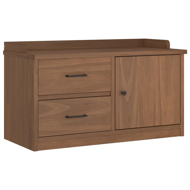 vidaXL SANDNES tömör fenyőfa előszobapad 87x40x50 cm