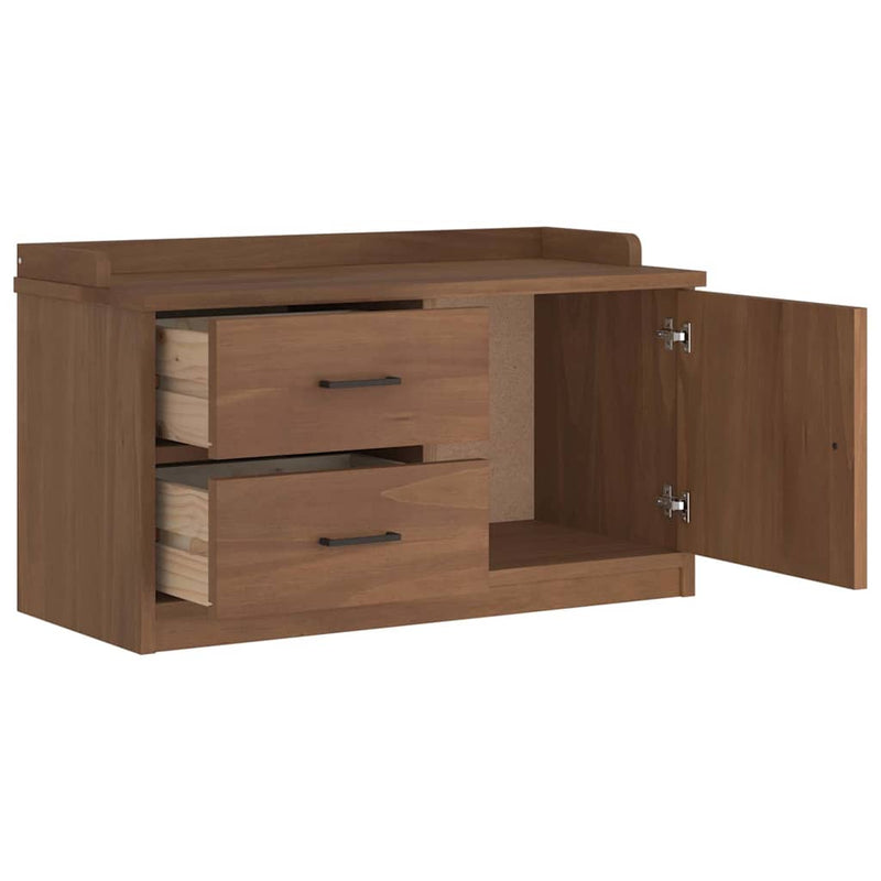 vidaXL SANDNES tömör fenyőfa előszobapad 87x40x50 cm