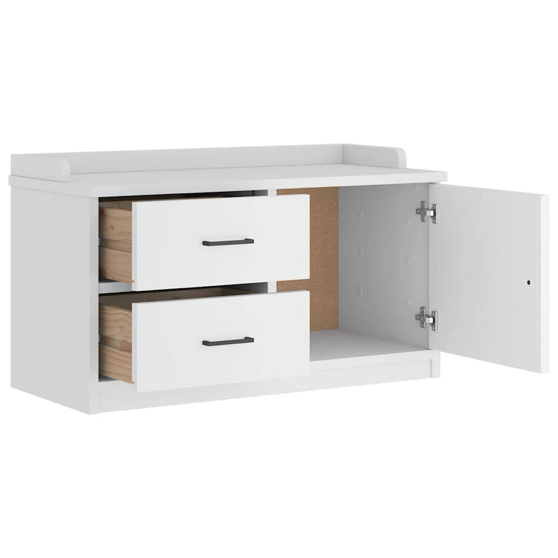vidaXL SANDNES fehér tömör fenyőfa előszobapad 87x40x50 cm