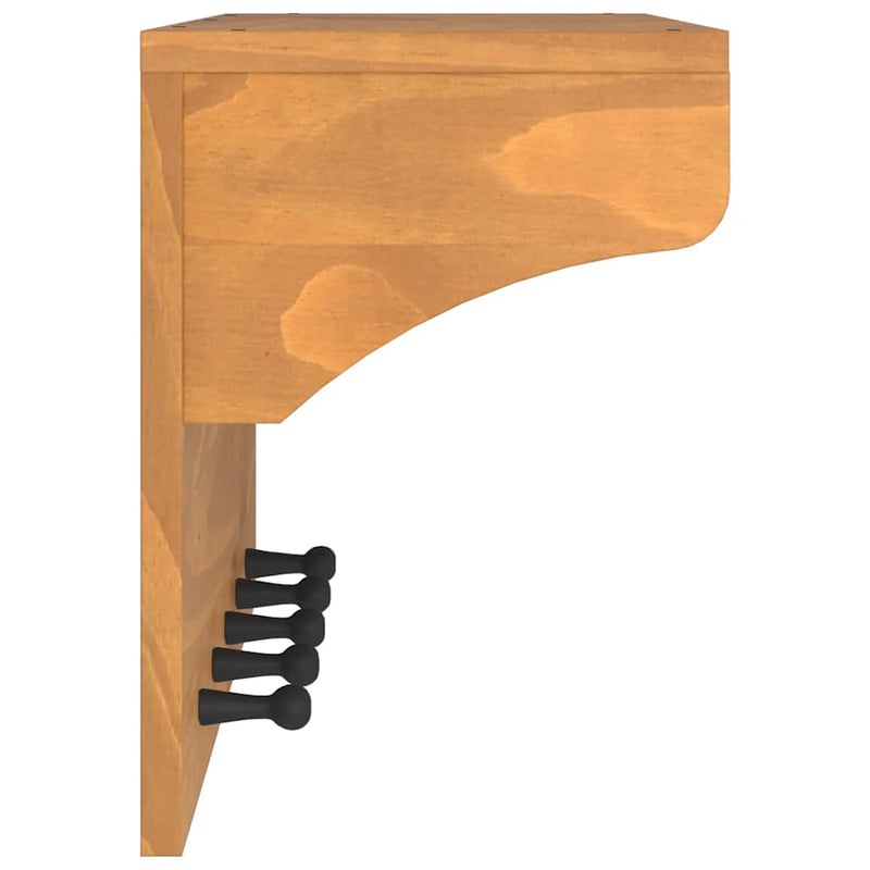 vidaXL SANDNES tömör fenyőfa falra szerelt kabátállvány 87x30x42 cm