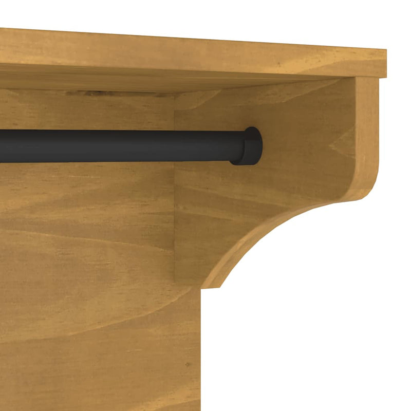 vidaXL SANDNES tömör fenyőfa falra szerelt kabátállvány 87x30x42 cm