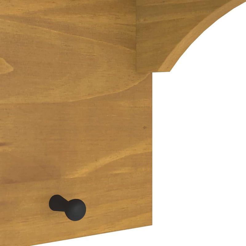 vidaXL SANDNES tömör fenyőfa falra szerelt kabátállvány 87x30x42 cm