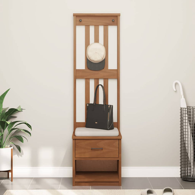 vidaXL SANDNES tömör fenyőfa előszobafa 45x40x159,5 cm