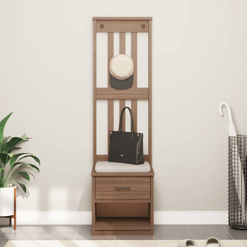 vidaXL SANDNES tömör fenyőfa előszobafa 45x40x159,5 cm